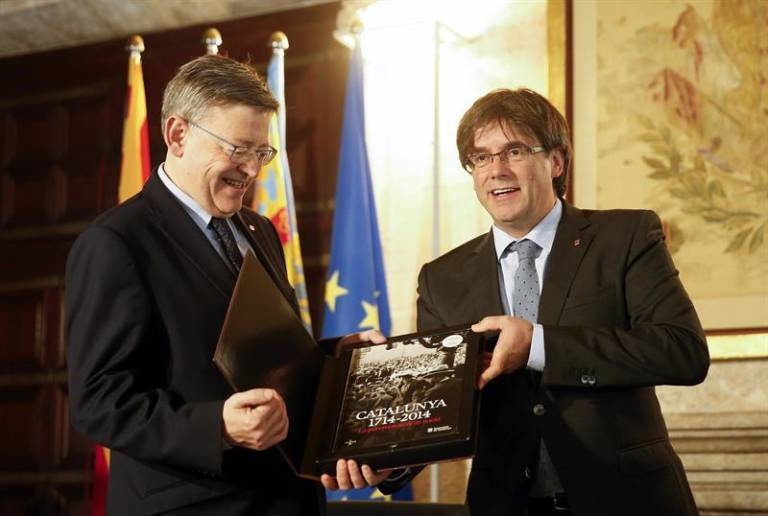 Ximo Puig junto al presidente de Cataluña, Carles Puigdemont