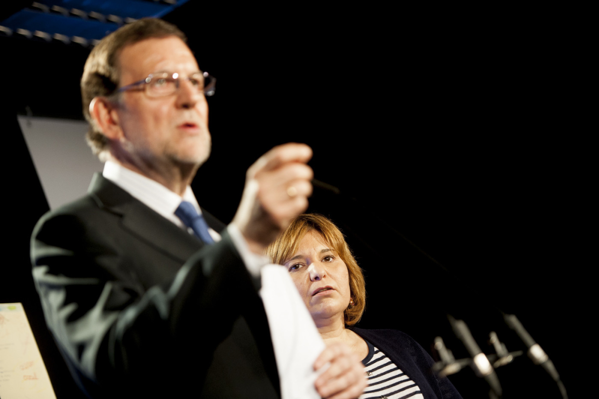 Mariano Rajoy e Isabel Bonig juntos en un acto en Valencia. KIKE TABERNER