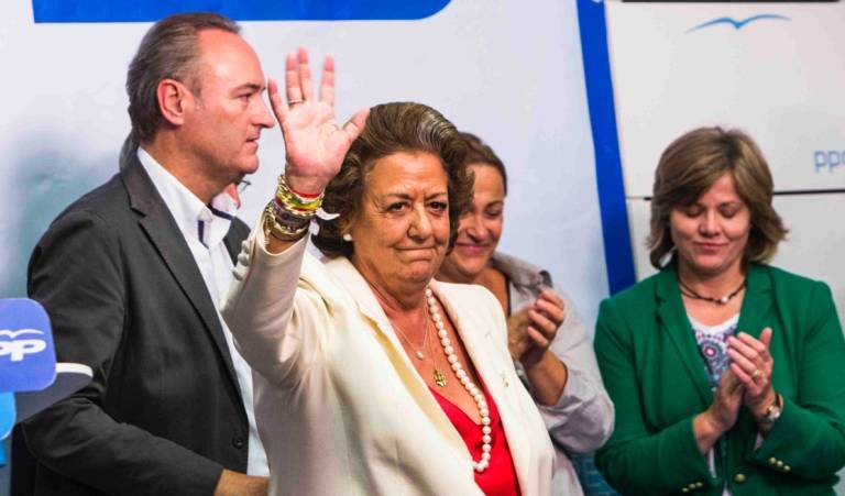 Rita Barberá en la noche electoral de las elecciones autonómicas y locales. Foto Eva Máñez
