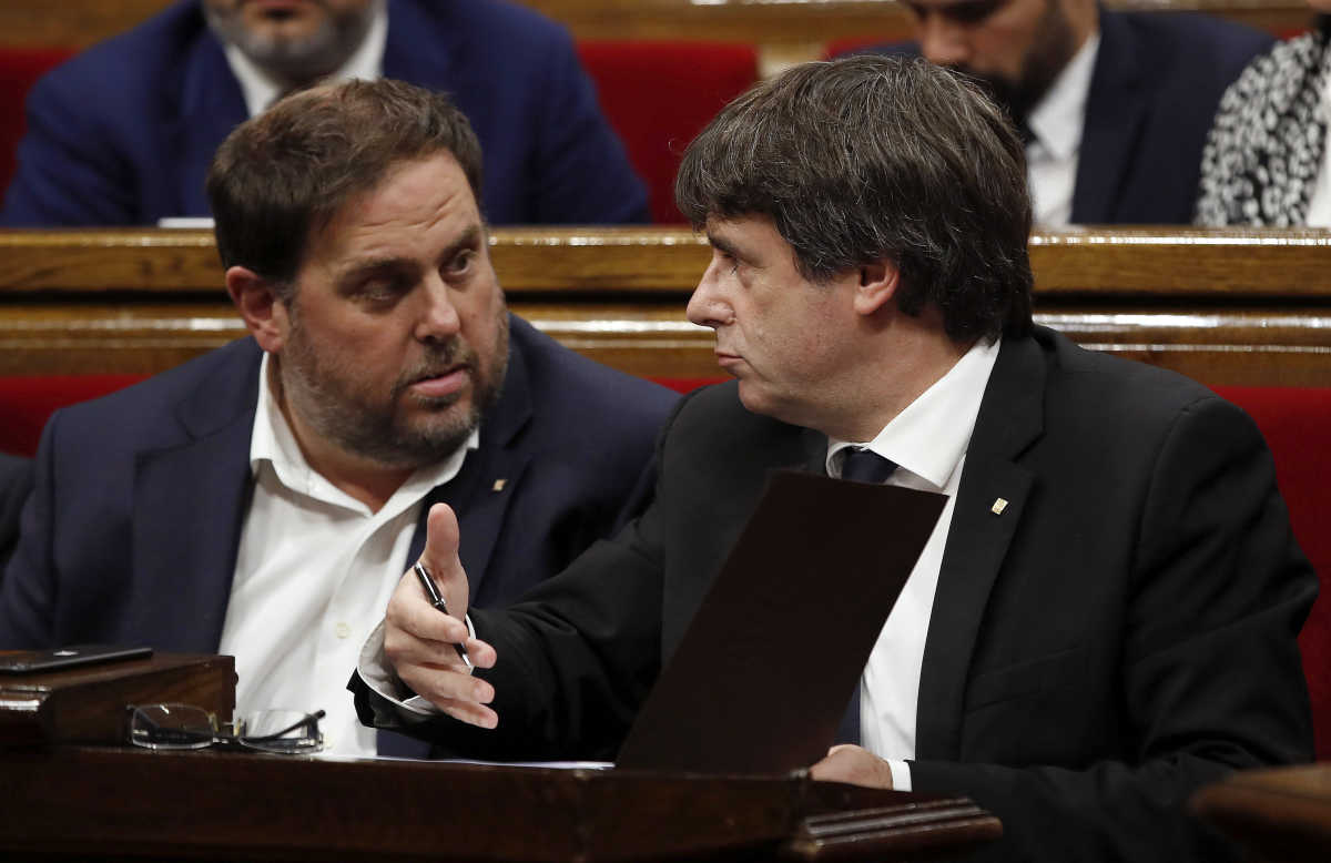 Oriol Junqueras y Carles Puigdemont. Foto: EFE