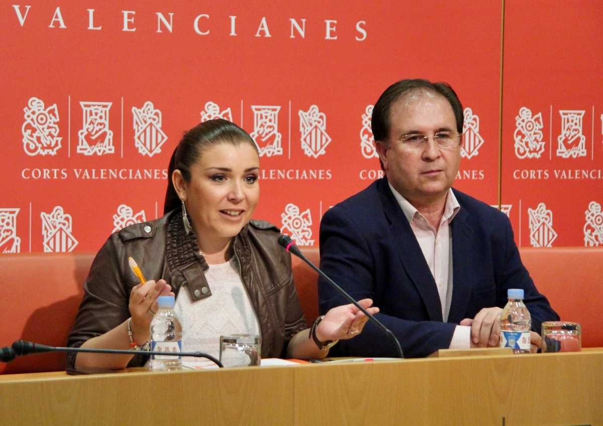 Mari Carmen Sánchez junto al portavoz adjunto de Ciudadanos, Juan Córdoba. Foto: CORTS