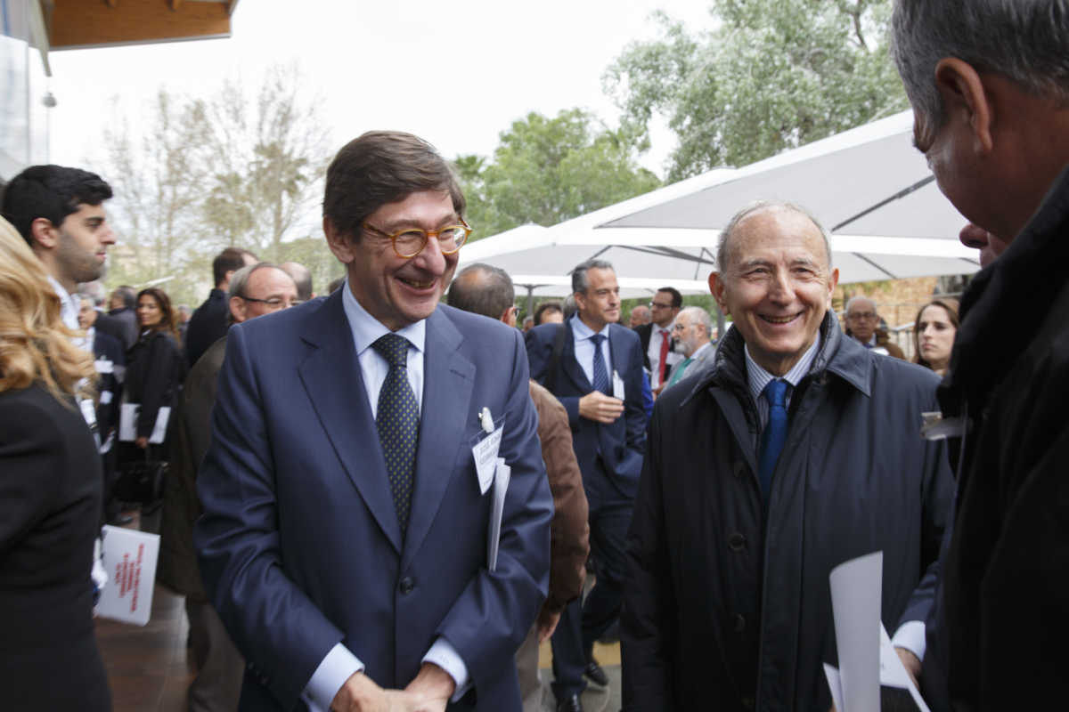 Con el presidente de Bankia, en Murcia, en un acto a favor del Corredor Mediterráneo. Foto: PEPE OLIVARES