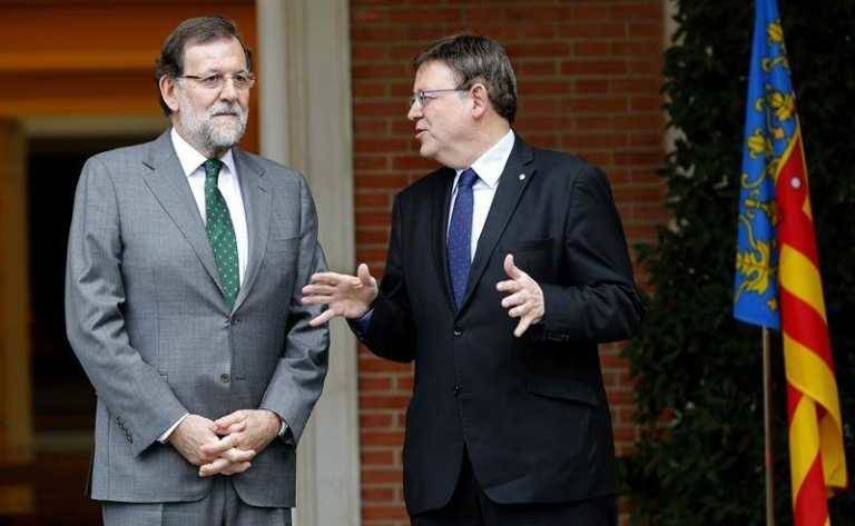 Mariano Rajoy y Ximo Puig en una visita del presidente valenciano a La Moncloa. Foto: EFE