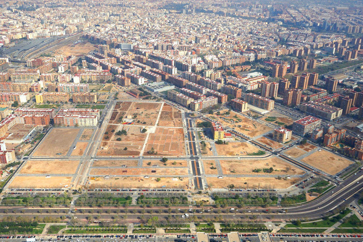 Vista aérea de Malilla, una de las áreas con más proyectos inmobiliarios de València