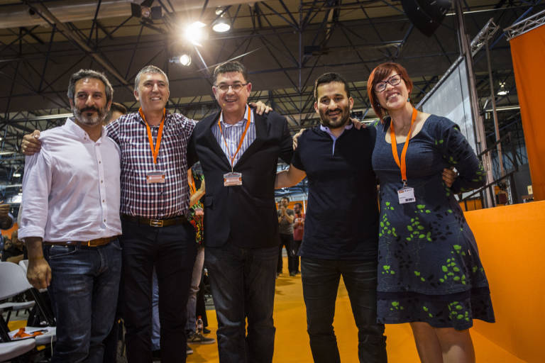 Carbonell, Climent, Morera, Marzà y Micó en el congreso del Bloc de 2016. Foto: EVA MÁÑEZ