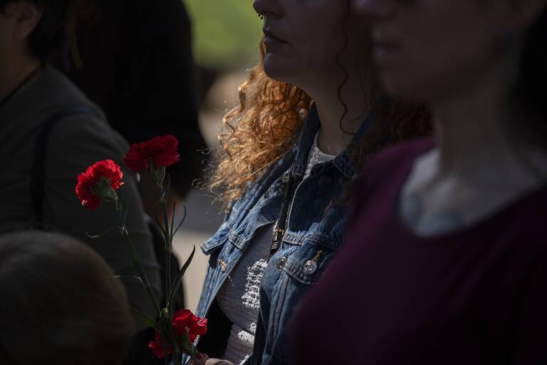 Homenaje a las víctimas del franquismo, en el Cementerio General de Valencia. Foto: JORGE GIL/EP