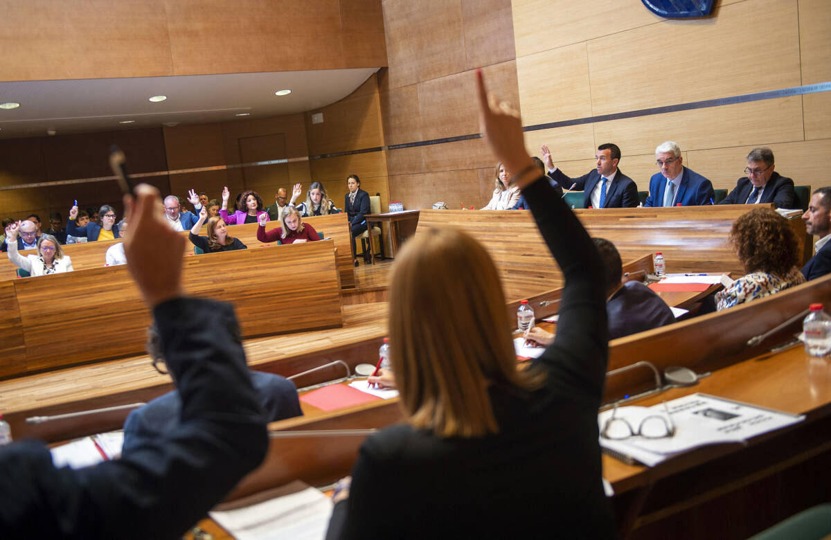 Votación en el pleno ordinario de la Diputación de Valencia
